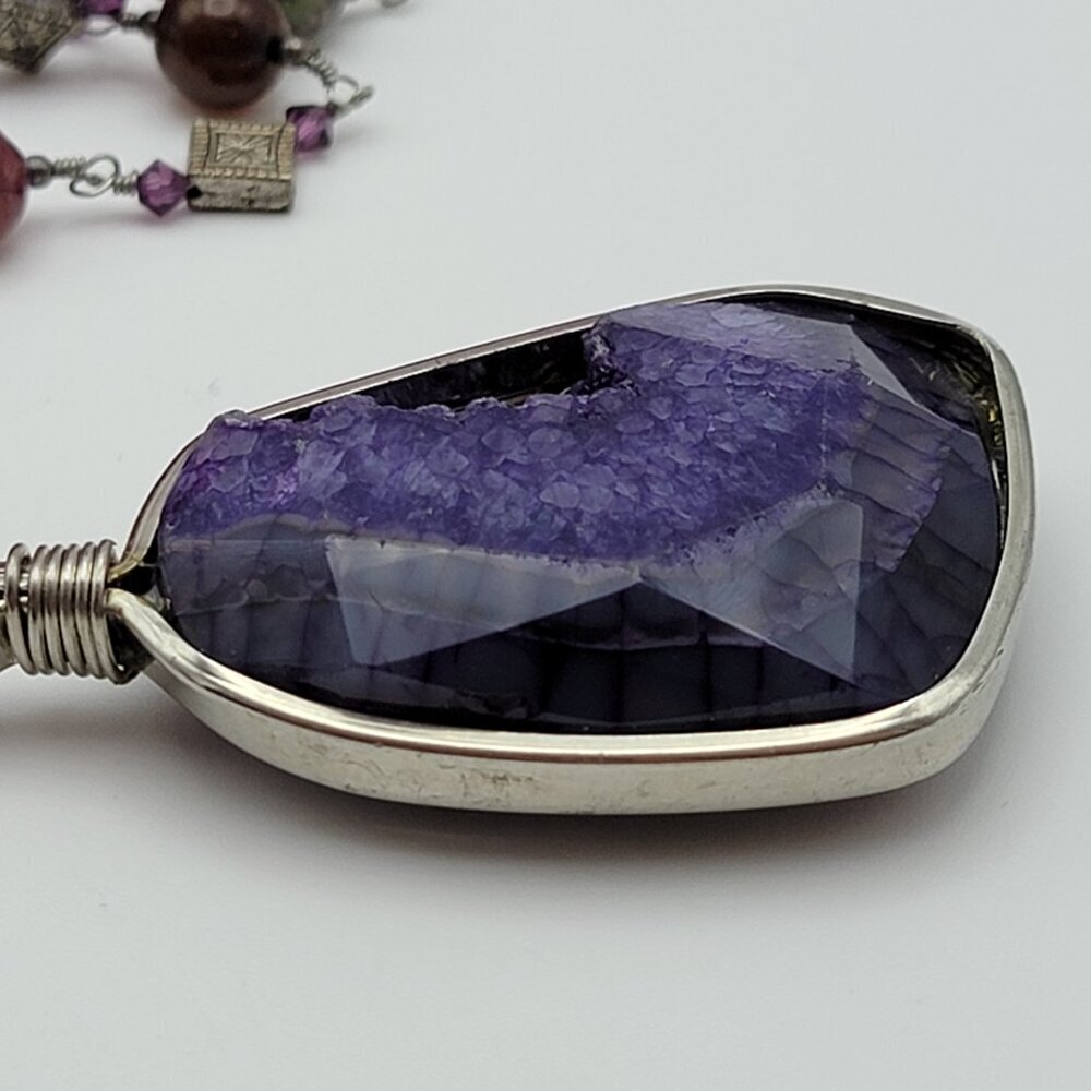 Handcrafted Brutalist Amethyst Statement Pendant … - image 4